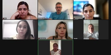 Reunión que mantuvieron por video, en el marco de la mesa conjunta de trabajo.