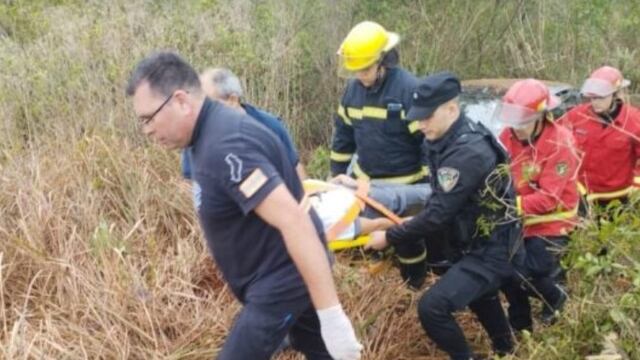 Guaraní: una mujer resultó herida tras un accidente vial.
