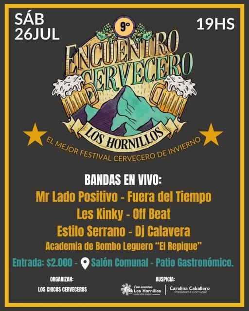 "El mejor festival cervecero de invierno", anticiparon desde Los Hornillos.