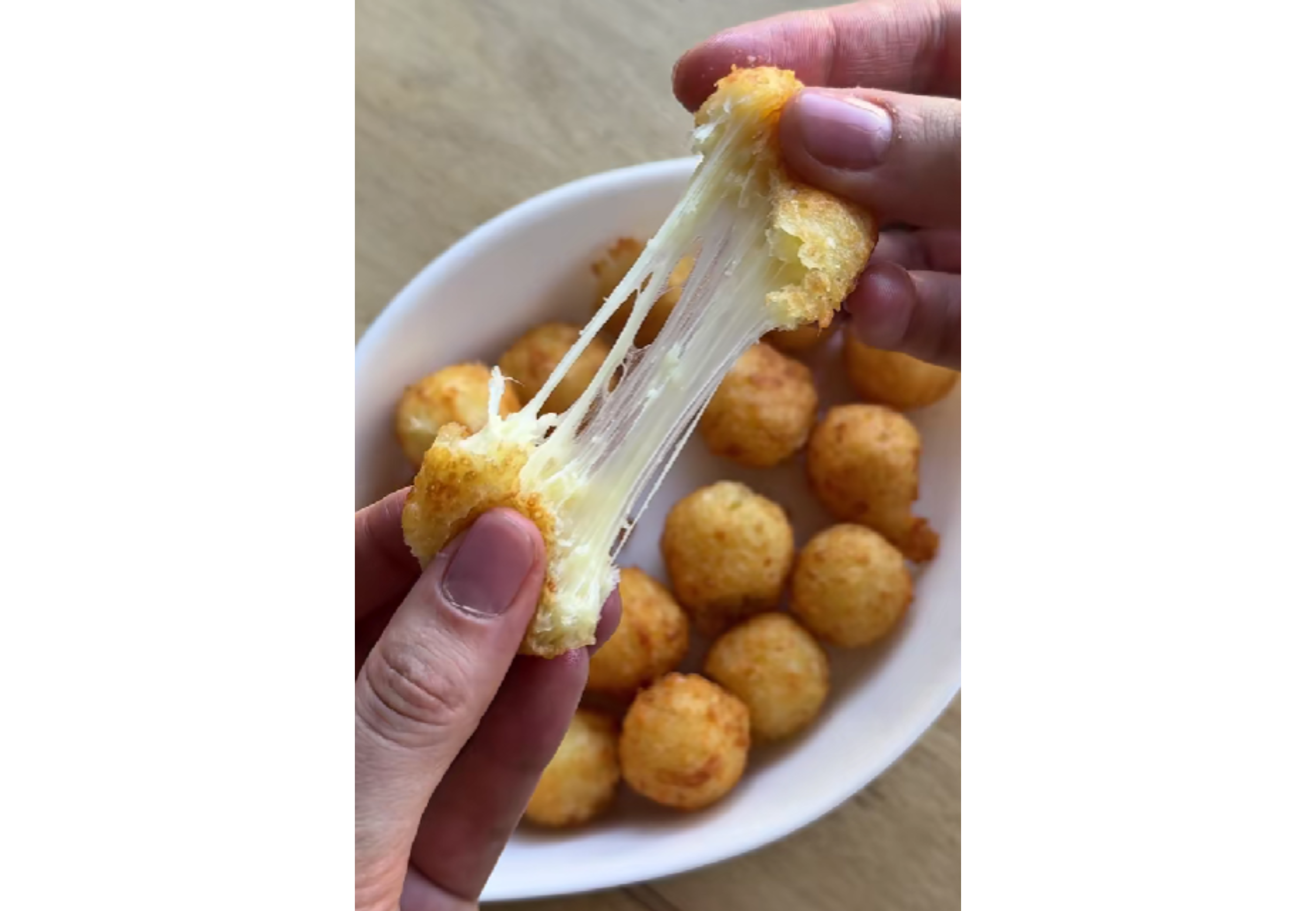 Así quedan las bolitas de queso.