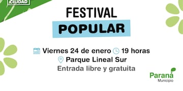 Invitan a disfrutar un nuevo Festival Popular en el Parque Lineal Sur.