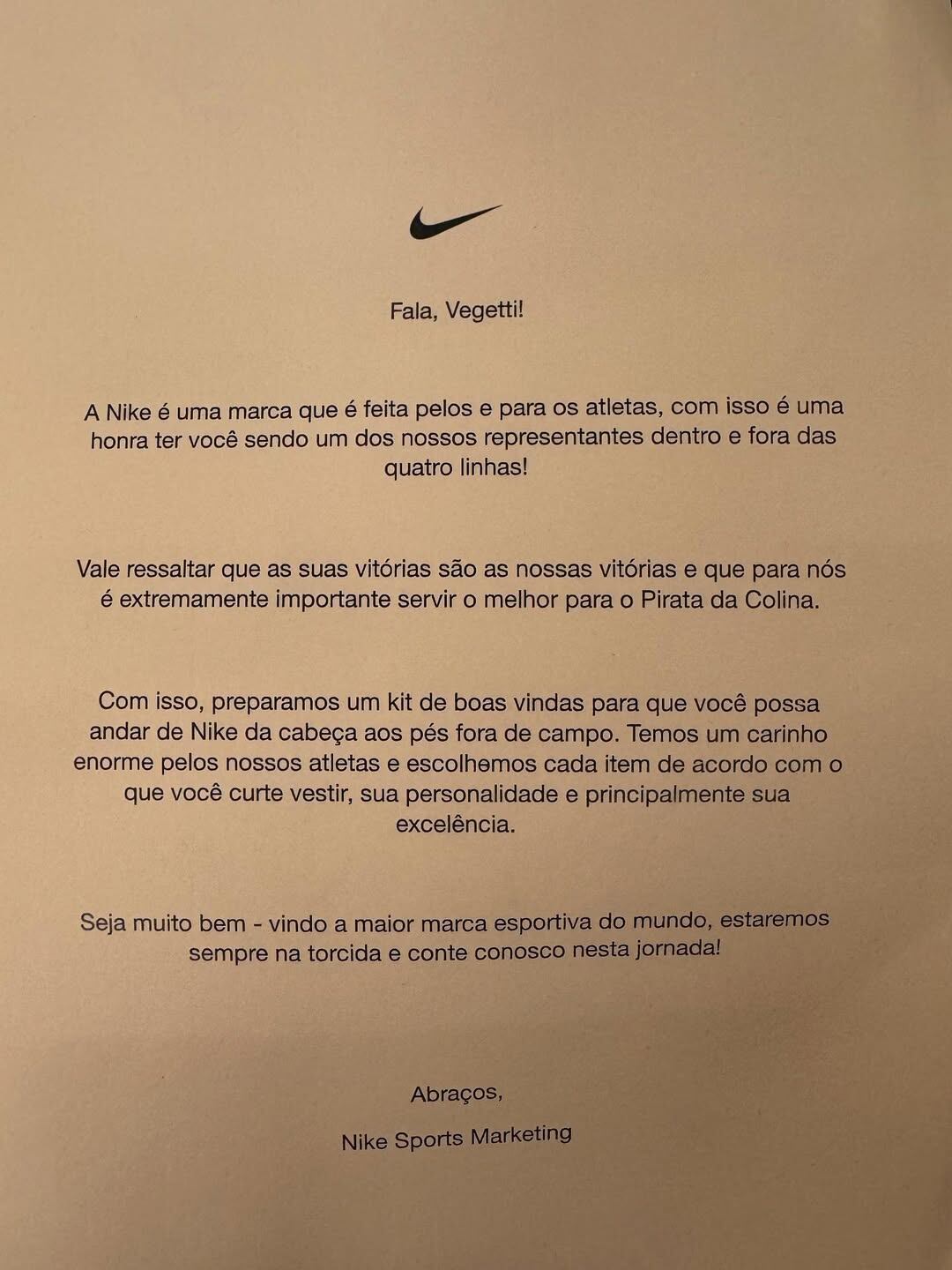 El mensaje de Nike para Pablo Vegetti.
