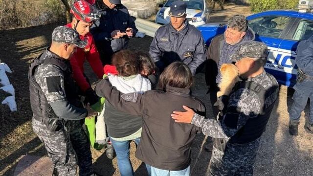 Rescataron a una niña y su tía tras pasar la noche a la intemperie en Bialet Massé