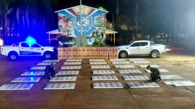 Ruiz de Montoya: incauta una camioneta robada con millonario cargamento de cigarrillos ilegales.