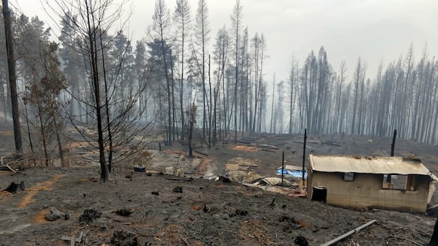 Así quedó la chacra de Jésica Castillo y sus hijos Juan Ignacio y Manuel, mendocinos que viven en Las Golondrinas, distrito de Lago Puelo (Chubut). | Gentileza.
