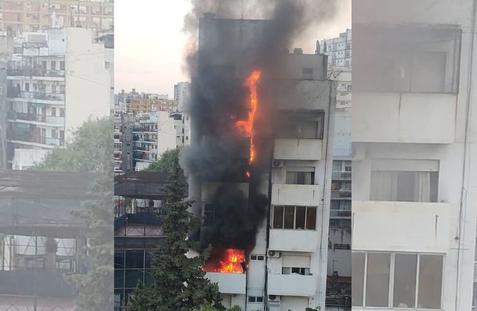 Impresionante incendio en un edificio de Recoleta