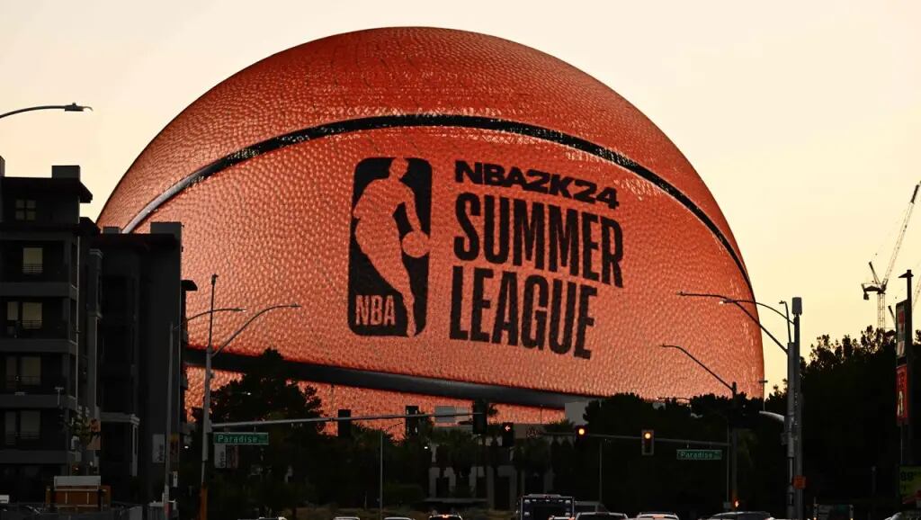 Así luce el estadio Sphere de Las Vegas a la espera de la llegada de la NBA.