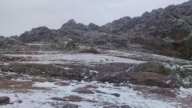 El manto blanco, tras la nevada en Los Gigantes.
