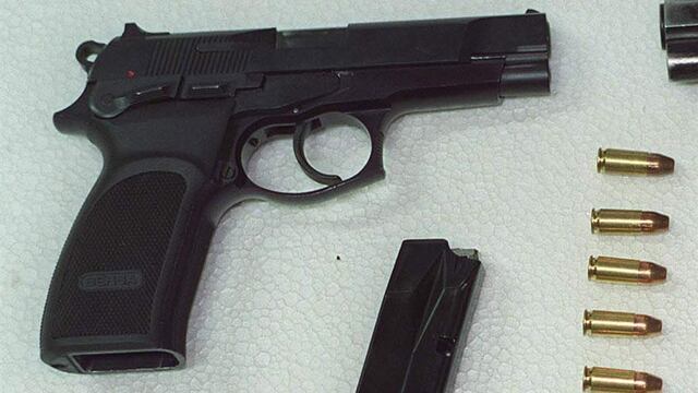 Pistola calibre 9 milímetros.