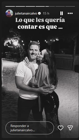 Así fue la romántica propuesta de casamiento a Julieta Nair Calvo