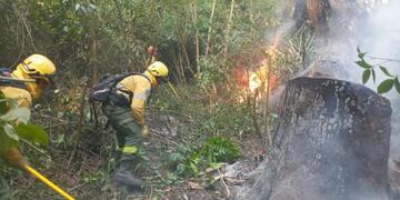 Santa Ana: brigadistas trabajan en el control de focos de incendios