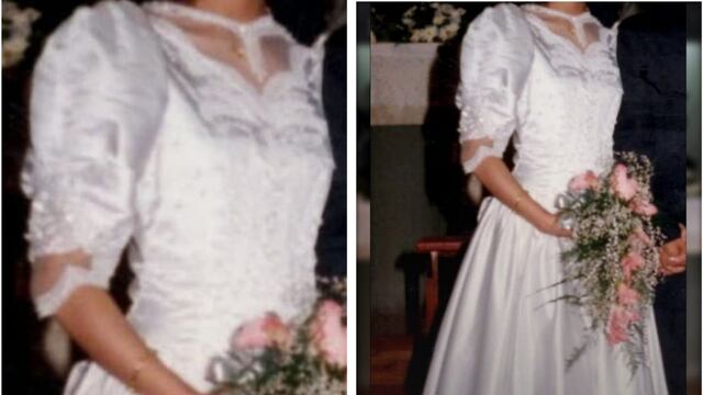 Sandra Reyes busca su vestido de novia para que lo use su hija en su casamiento.