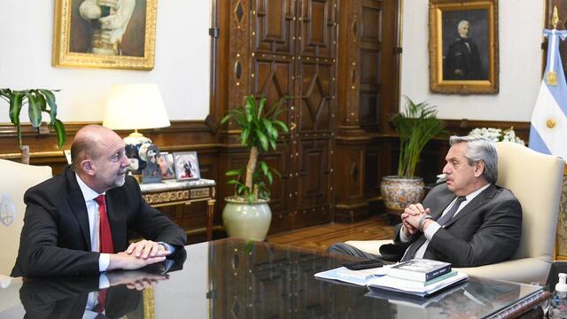 Alberto Fernández recibió a Omar Perotti. (Presidencia)