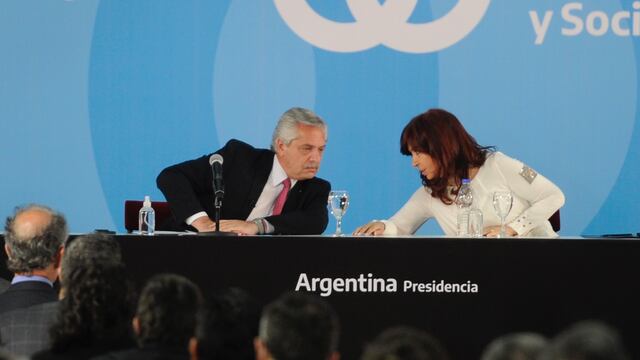 Alberto Fernández junto a Cristina Fernandez de Kirchner , Juan Manzur , Julian Dominguez en Casa Rosada , anuncios para el campo
Foto Clarìn