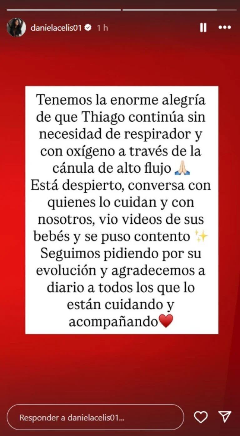 Daniela Celis a través de las historias de Instagram.