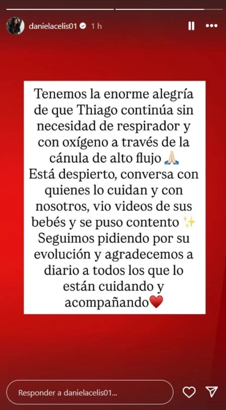 Daniela Celis a través de las historias de Instagram.