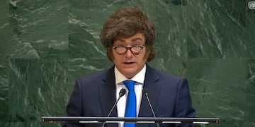 Javier Milei en su discurso en la ONU este miércoles.