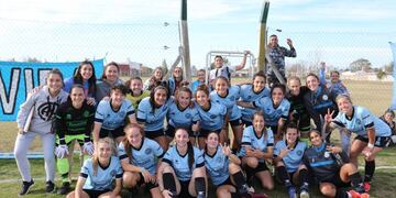 Belgrano celebra el triunfo ante Sarmiento (Prensa CAB)