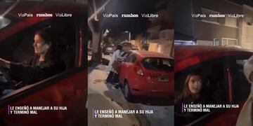 Peligro al volante: le enseñaba a manejar a su hija pero algo salió mal