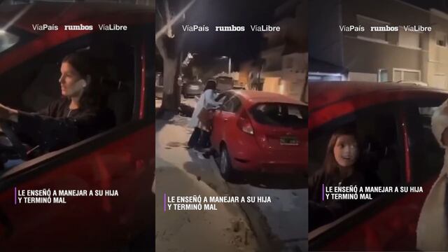 Peligro al volante: le enseñaba a manejar a su hija pero algo salió mal
