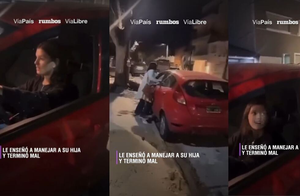 Peligro al volante: le enseñaba a manejar a su hija pero algo salió mal