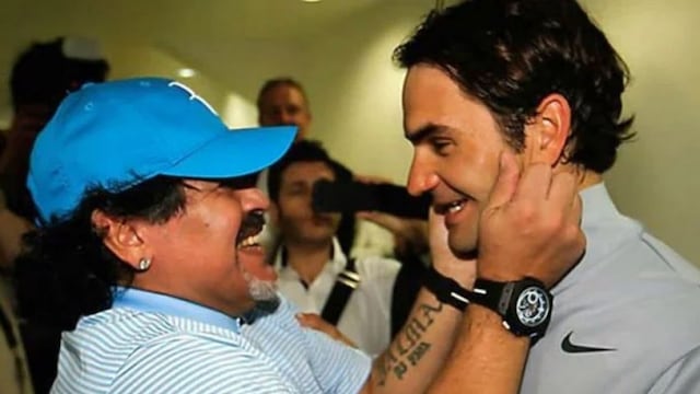 Diego Maradona admiraba a Roger Federer. Foto: Reuters