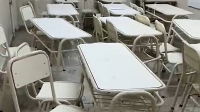 Usuarios de redes mostraron las deficiencias edilicias de los colegios poslluvias.