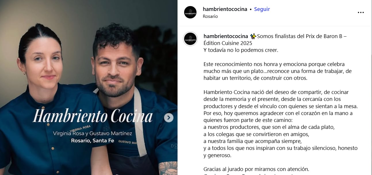 Gustavo Martínez y Virginia Rosa, responsables de Hambriento Cocina