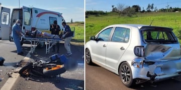 Una motocicleta colisionó con la parte trasera de un vehículo en la avenida Costa Sur de Posadas