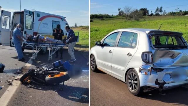 Una motocicleta colisionó con la parte trasera de un vehículo en la avenida Costa Sur de Posadas