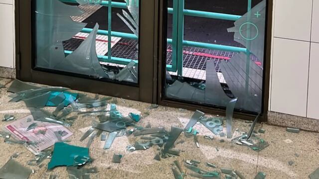 Los destrozos que generó la mujer.