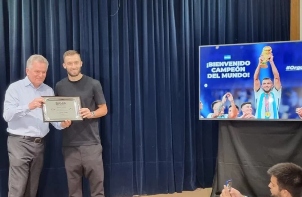 Bahía Blanca: Germán Pezzella recibió su reconocimiento como Campeón del Mundo