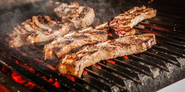 Asado de Tira en parrilla Argentina