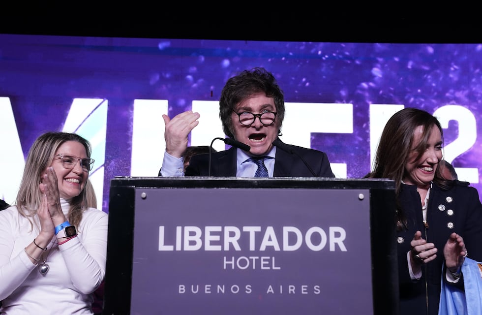 Festejos en el búnker de Javier Milei