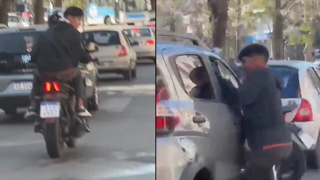 Los motochoros le reventaron el vidrio a un automóvil que transitaba por Nueva Córdoba y le robaron un bolso (Captura de video).