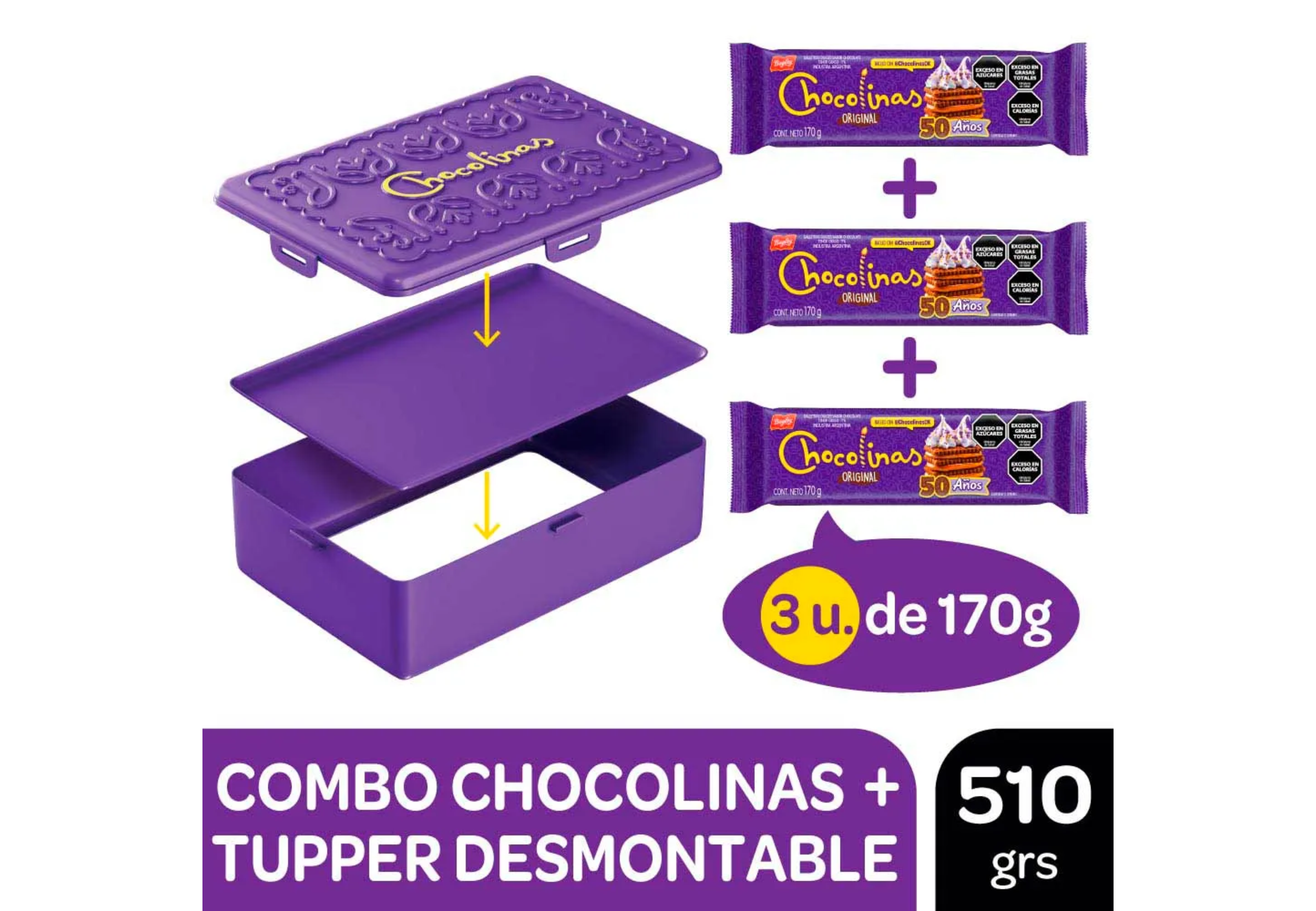 El combo que se vende en los supermercados.