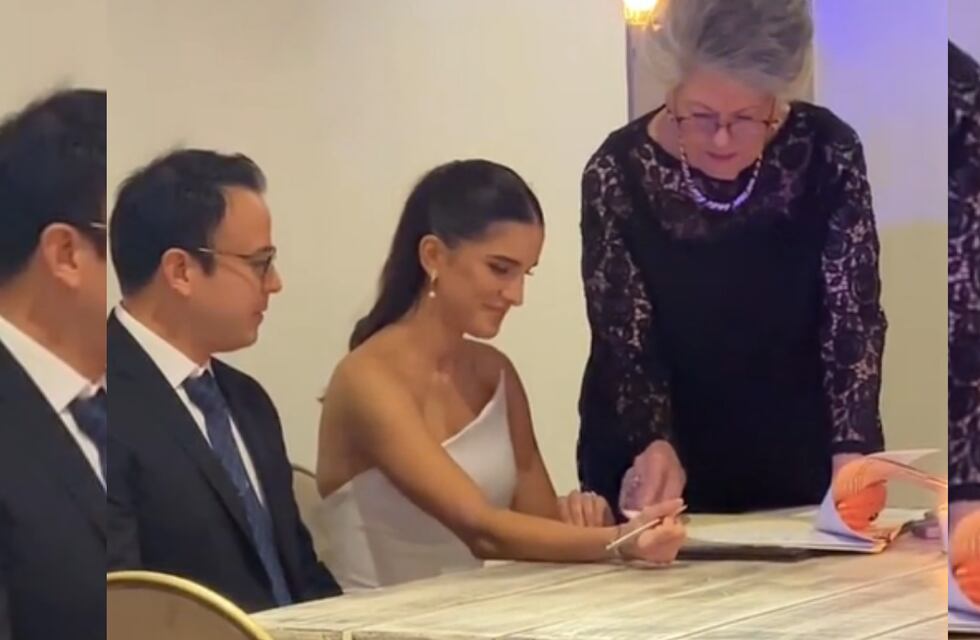 Video viral: una pareja firmaba el acta de casamiento, pero el destino les dio una llamativa señal