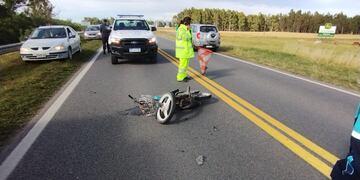 Accidente en la Ruta 3: un motociclista derivado al Hospital Pirovano de Tres Arroyos