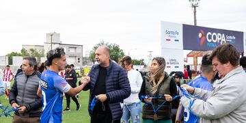 Perotti en la premiación de la Copa Santa Fe