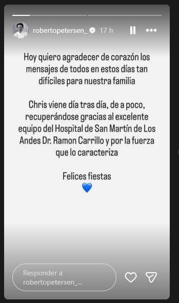 El mensaje de Roberto, el hermano de Christian Petersen