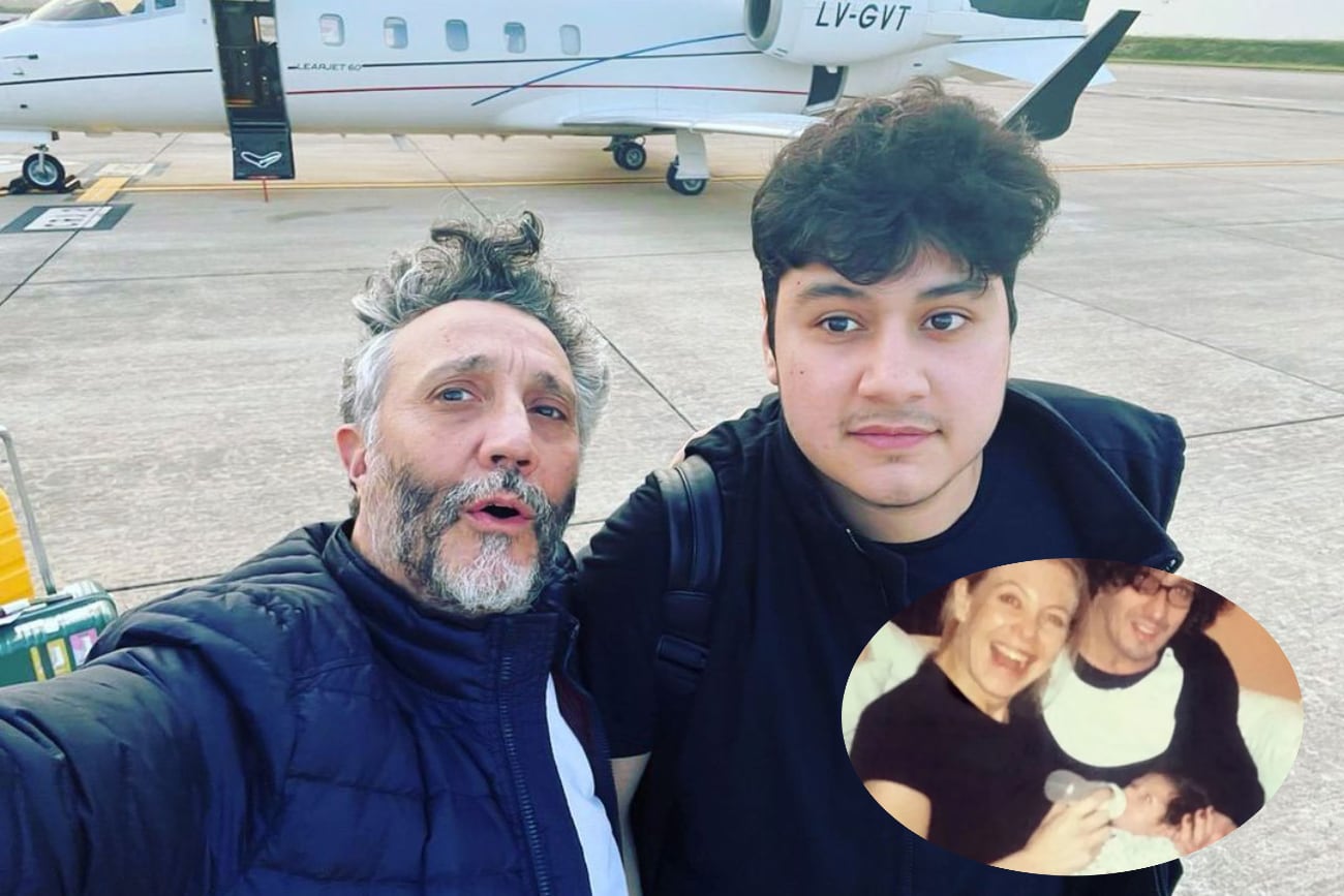 Martín Páez Roth cumplió 24. El saludo de su papá Fito y su mamá Cecilia. (Collage web)