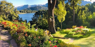 Así es el lugar soñado para merendar en Bariloche que ofrece una increíble vista y un sendero de flores.