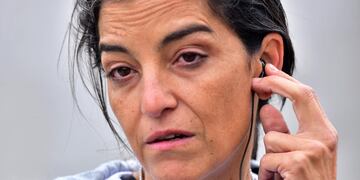 Soledad Laciar, mamá de Blas, declaró antes los medios afuera de Tribunales II, Córdoba.