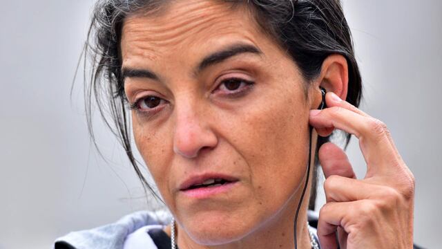 Soledad Laciar, mamá de Blas, declaró antes los medios afuera de Tribunales II, Córdoba.