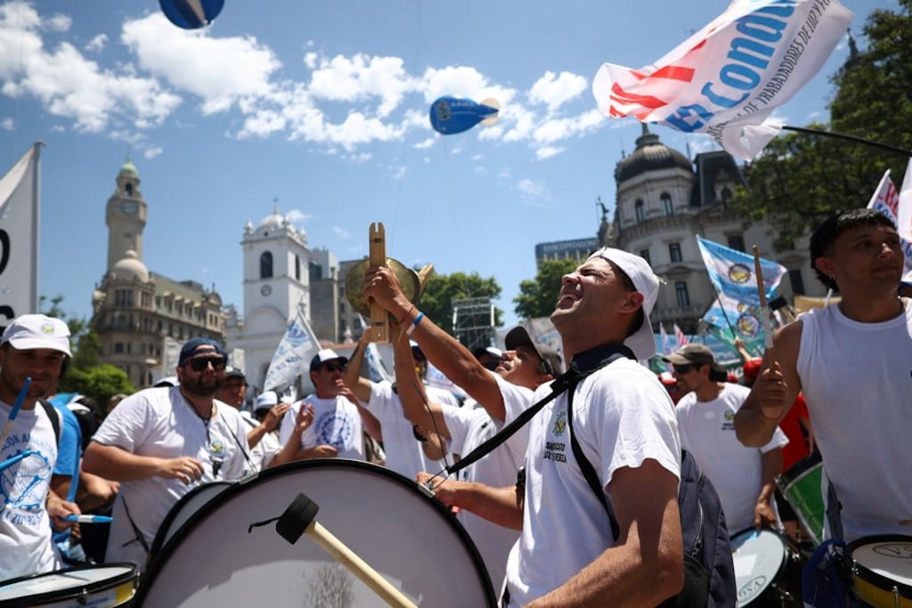 La marcha de la CGT contra la reforma laboral. (Gentileza Clarín)