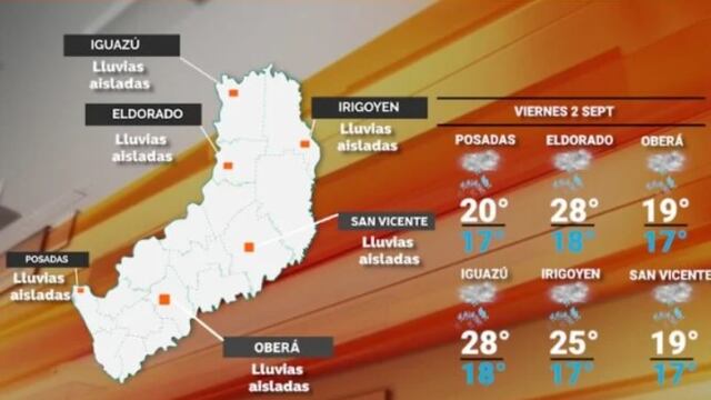 Viernes con inestabilidad y brusco descenso de temperaturas en Misiones.