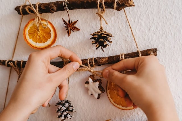 Adornos de navidad sustentables