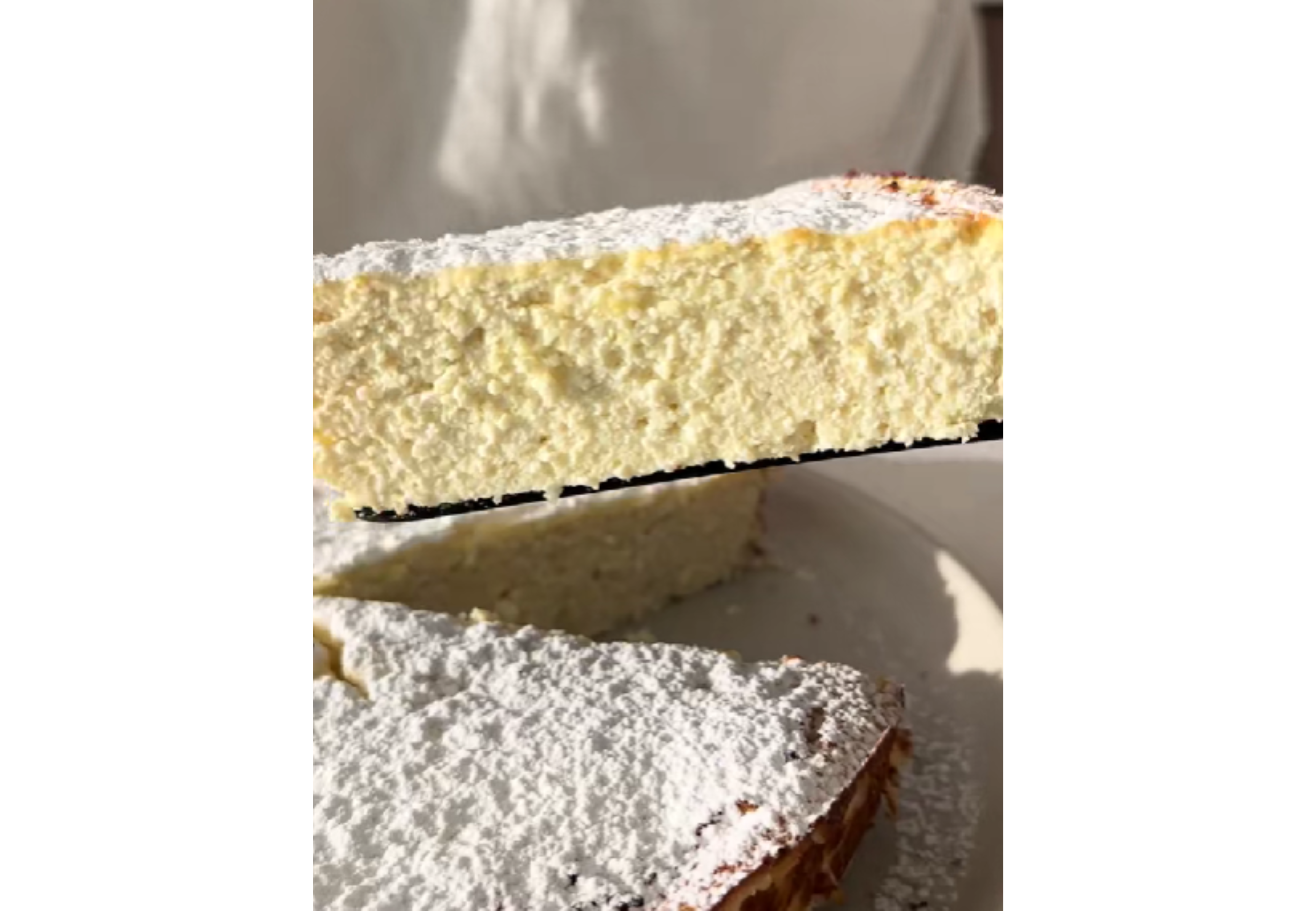 Así queda la torta de ricota.