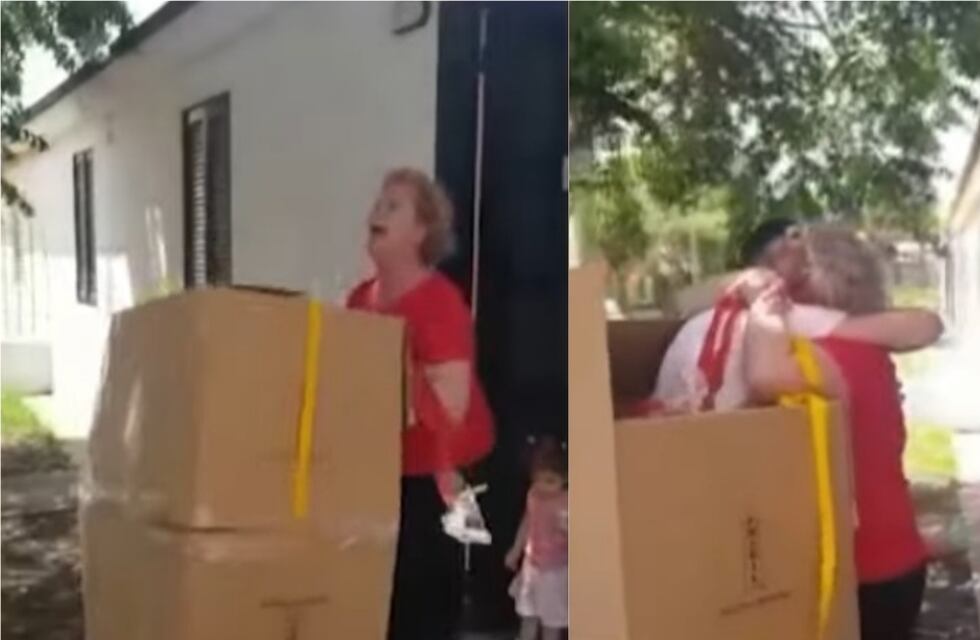 Emotivo reencuentro: cordobés volvió a Córdoba y sorprendió a su mamá después de tres años