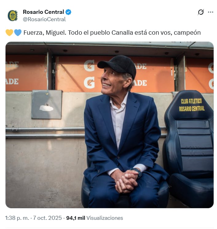 El mensaje de Rosario Central para Miguel Ángel Russo